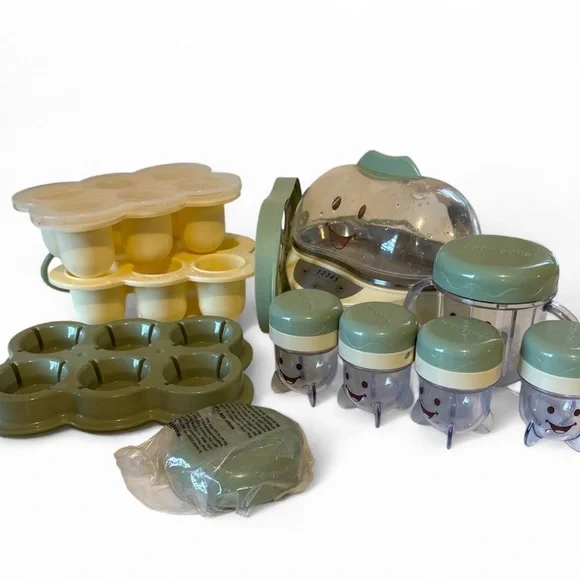 Baby Food Steamer w/ Silicone Freezer Trays Storage Cups WORKS Missing Rack