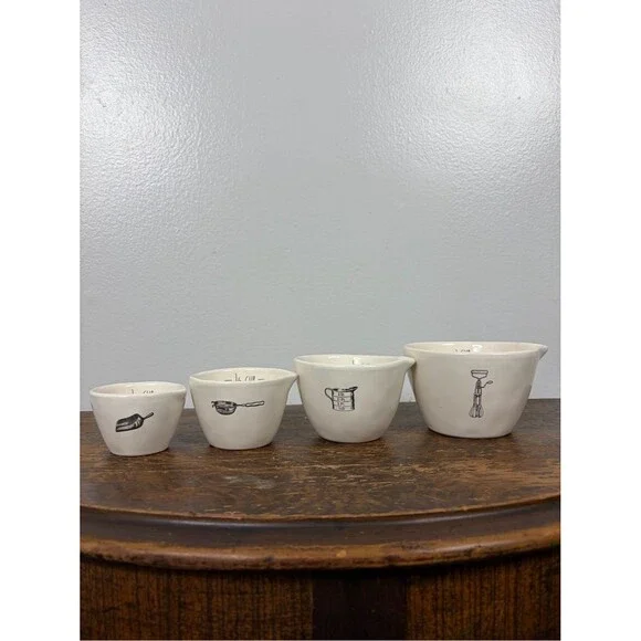 Rae Dunn Icon measuring cups Artisan Collection Magenta Set of 4 - illustrations