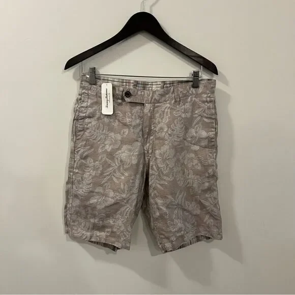 Tommy Bahama Due Cove Short NEW with tags Size 30 Reversible Palm Khaki/Plaid