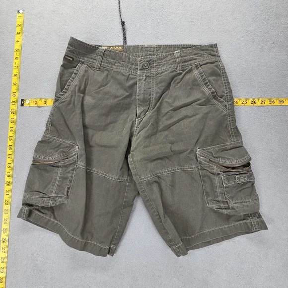 Kuhl Shorts‎ Mens 32 Green Ambush Cargo Crag Outdoor Hiking Zip Pockets