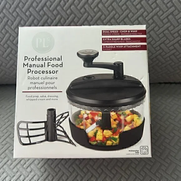 Progressive PL8 Professional 3 Cup MANUAL Food Processor BLACK New