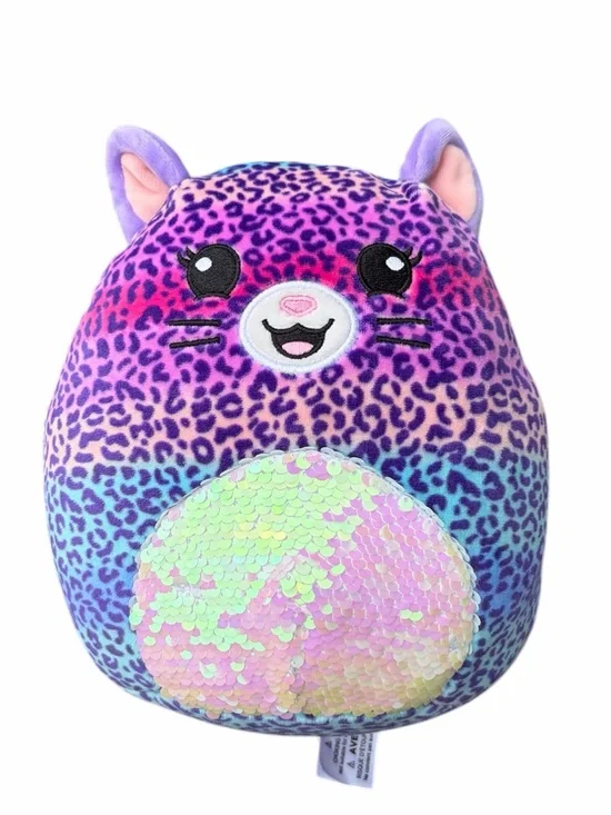 Michaela the Rainbow Leopard Squishmallow - Sequin Belly - Rare