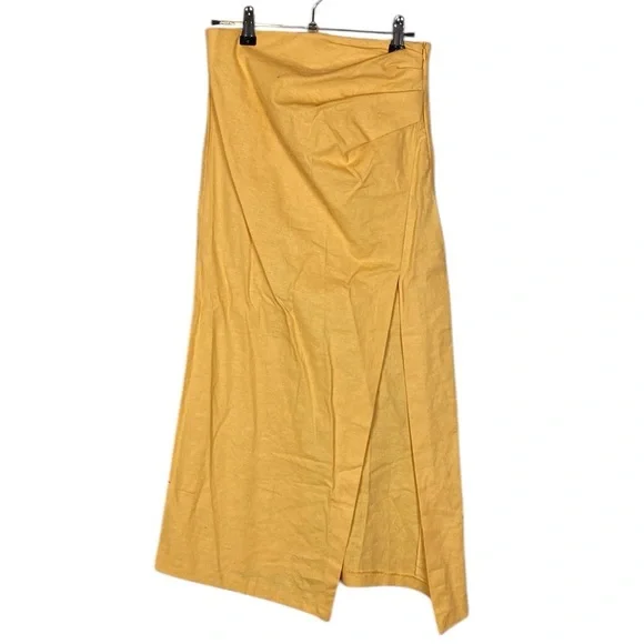 Zara yellow linen skirt