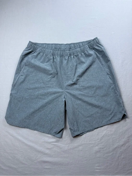 Men's Elastic-Waist Grey Hybrid Shorts