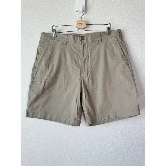 Duluth Trading Co Mens 38 Flex Ballroom Khakis Relaxed‎ Fit Shorts Khaki Tan