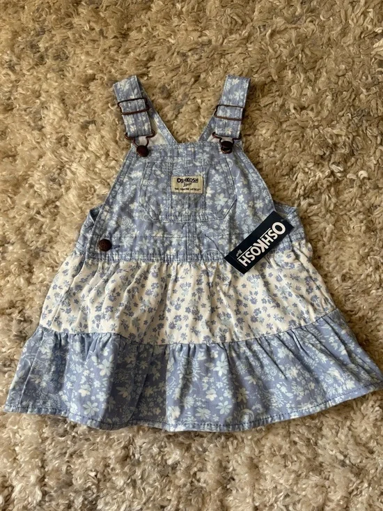 NWT OshKosh B'gosh Floral Tiered Overall Dress | 18m
