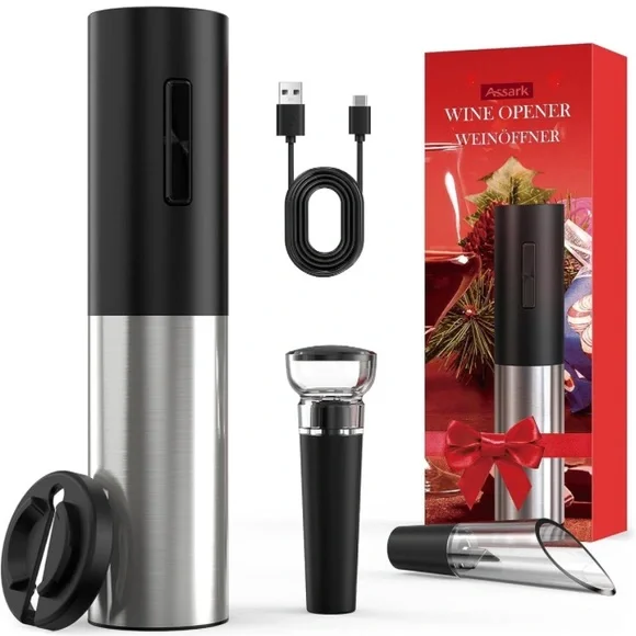 Electric Wine Bottle Opener Rechargeable Cordless Automatic Corkscrew Opener