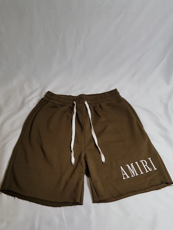 AMIRI Olive Green Lounge Shorts with Contrast Drawcord