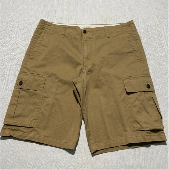 Dockers Mens 36 Khaki Tan Cotton Cargo Shorts‎ Classic Fit Casual Utility Summer