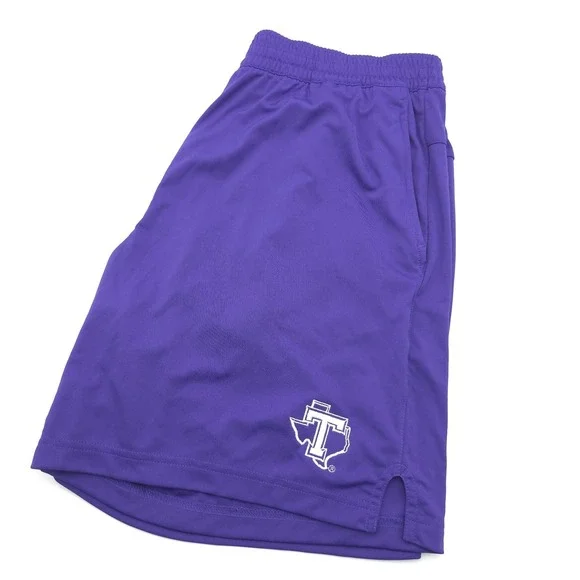 Nike‎ Dri-Fit Men's 2XL Tarleton State Texasn Purple Athletic Shorts Embroidered