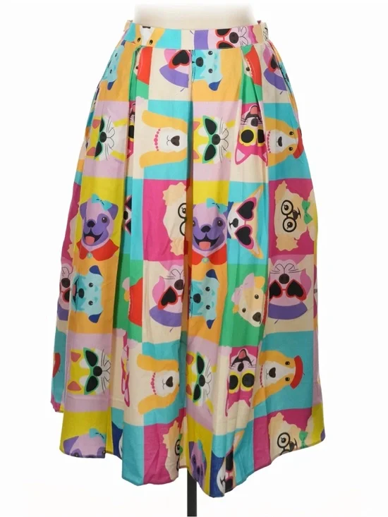 JULYLIEBE Pop Art Dog Skirt Size Inclusive Slow Fashion Skirt Size XL VGUC