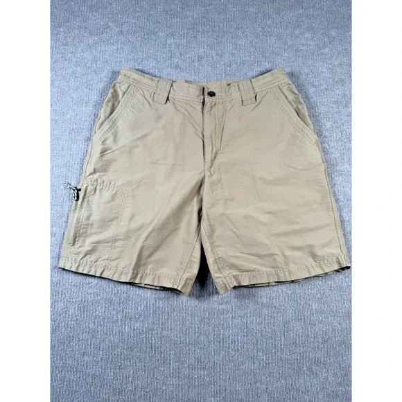Columbia Cargo Shorts Mens 36x9.5  Relaxed Fit Cotton Beige Outdoor Beach Summer