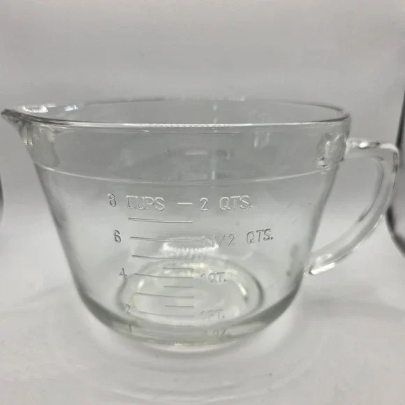 Anchor Hocking Glass Batter Bowl 2 Quart 8 Cup Measuring Mixing Bowl with Spout