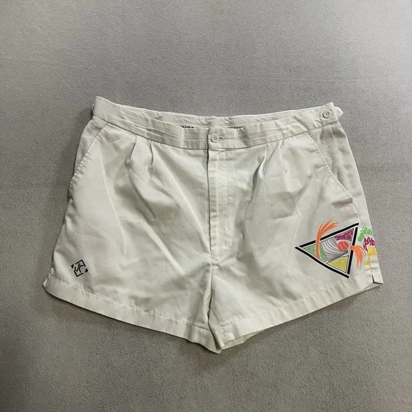Vintage 70s 80s Slazenger Jimmy Connors Tennis Shorts White JC Sport Adult 38