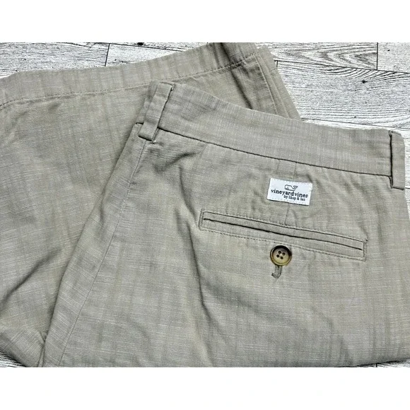 Vineyard Vines Stretch Breaker Khaki Shorts Mens 34 Golf‎ Pockets 100% Cotton