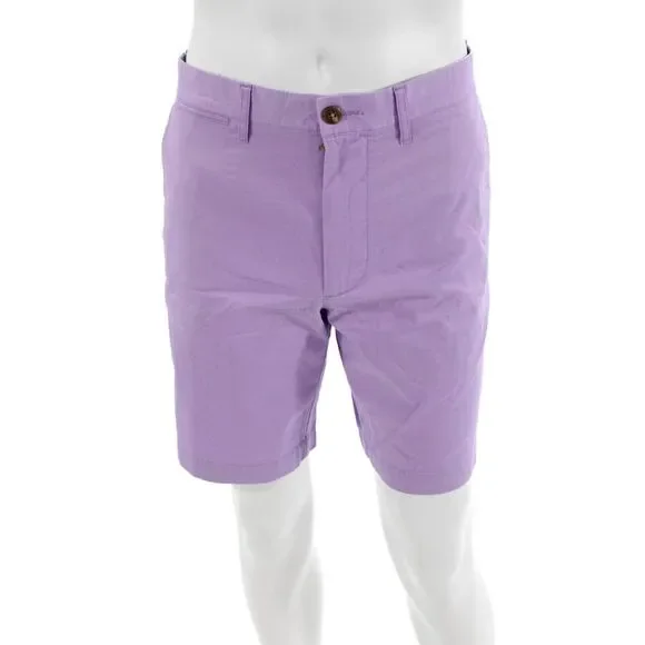 J Crew Mens Cotton Pocketed Casual Flat Front Shorts Light Purple Size 34