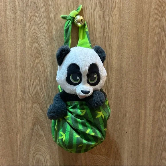 Disney Plush Panda Baby w Green Bamboo Swaddle Blanket Animal Conservation