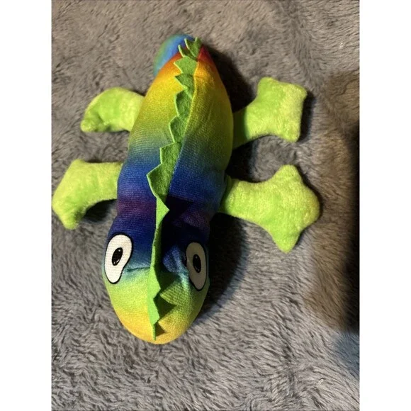 BJ Toy Co. Rainbow Chameleon Lizard Plush 8” Colorful Stuffed Animal