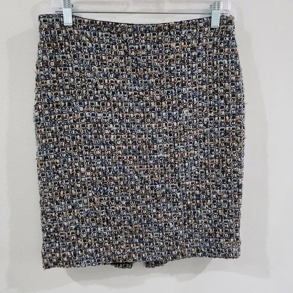 Talbots Womens Skirt Size Petite 4 Blue Tweed Wool Blend Pencil Professional