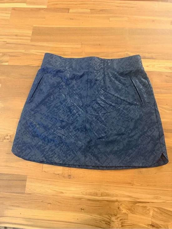 Orvis Navy Patterned Mini Skirt