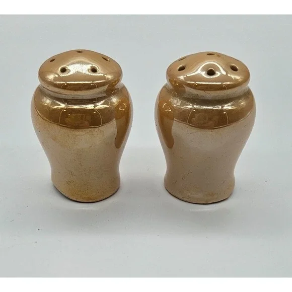 Vintage Lusterware Japan Ceramic Salt and Pepper Shakers Set Kitchen Table Decor