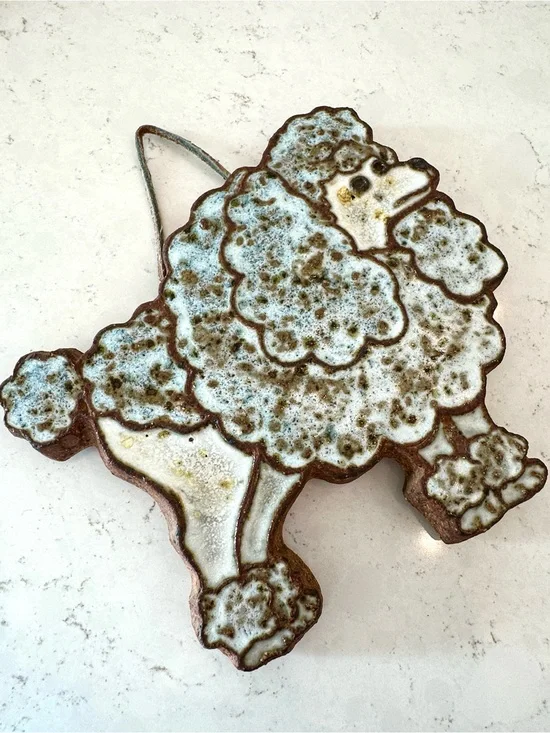 MCM Poodle Trivet by Victoria Littlejohn Ceramics. 1964 Vintage
