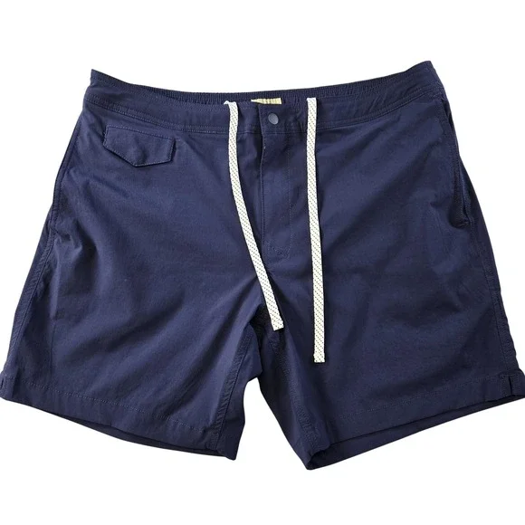 J.CREW Swim Shorts Mens 36 Blue Lined Drawstring‎ Pockets Back Zip Boardshorts
