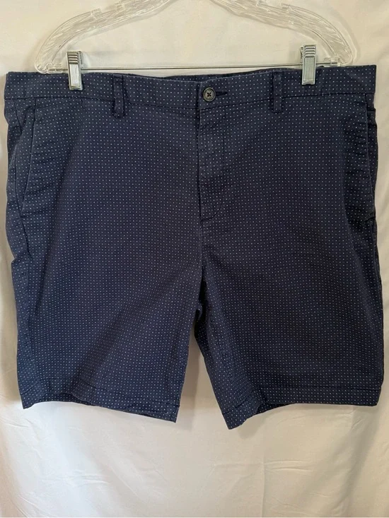 Michael Kors Navy Microdot Flat Front Shorts Golf Resort Country Club
