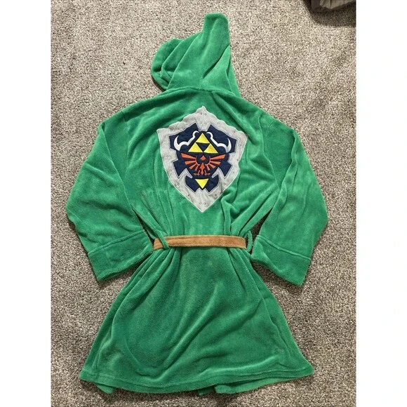 Legend of Zelda Link Hooded Robe Triforce Shield Cosplay Lounge L/XL