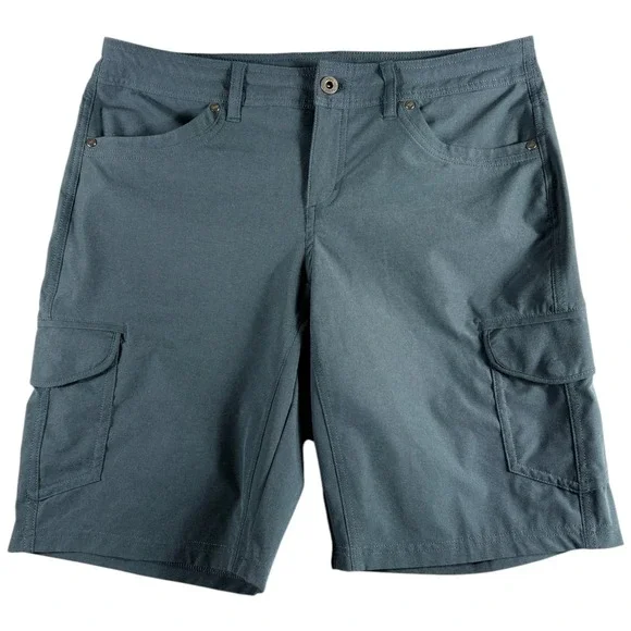 Kuhl Cargo Shorts Men 10 Blue Grey Outdoors Lightweight Stretch Workwear Relaxed