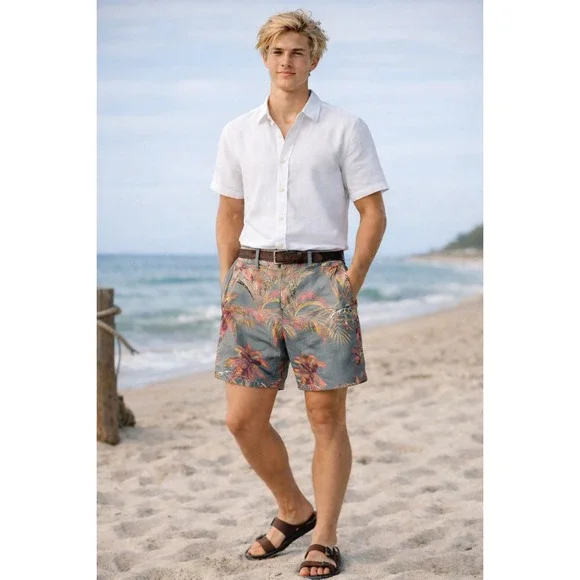 Bonobos Mens Tropical Palm Print Chino Shorts Size 36 9