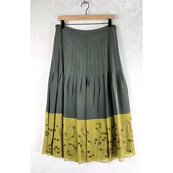Boho Skirt Silk Tea Length 30