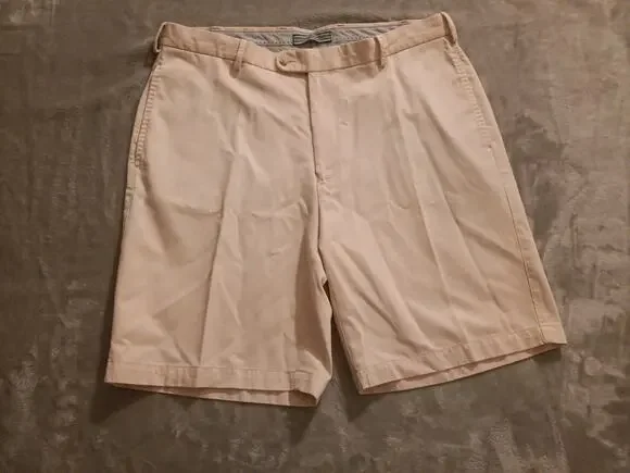 Peter Millar Chino Shorts Mens 36 100% Pima Cotton Light Peach