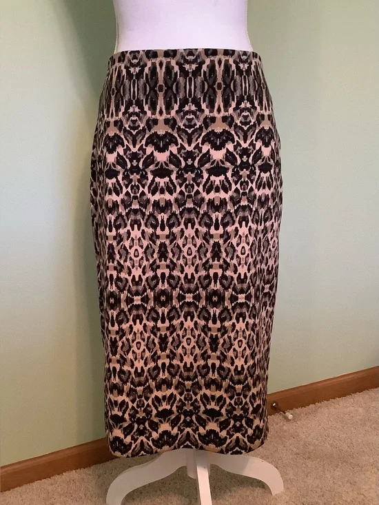 Leopard Print Like A-Line/Pencil Skirt - NewYork & Co. - Size 10