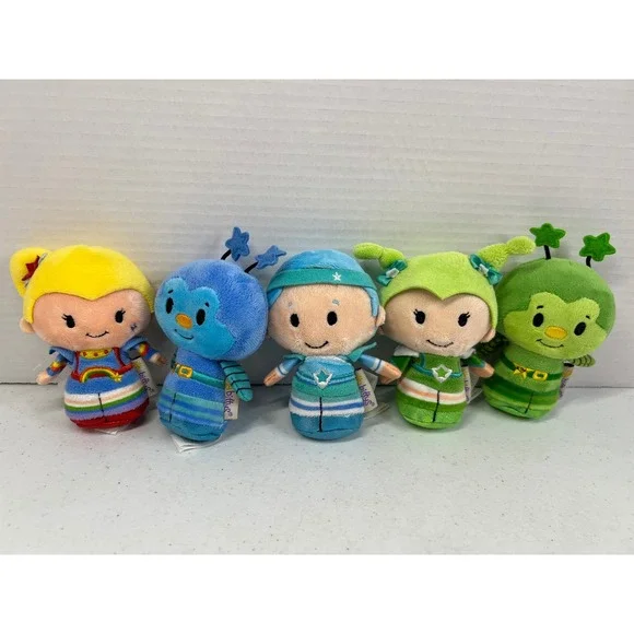 Hallmark Itty Bittys Rainbow Brite Twink Buddy Blue Patty OGreen Lucky Plush Set