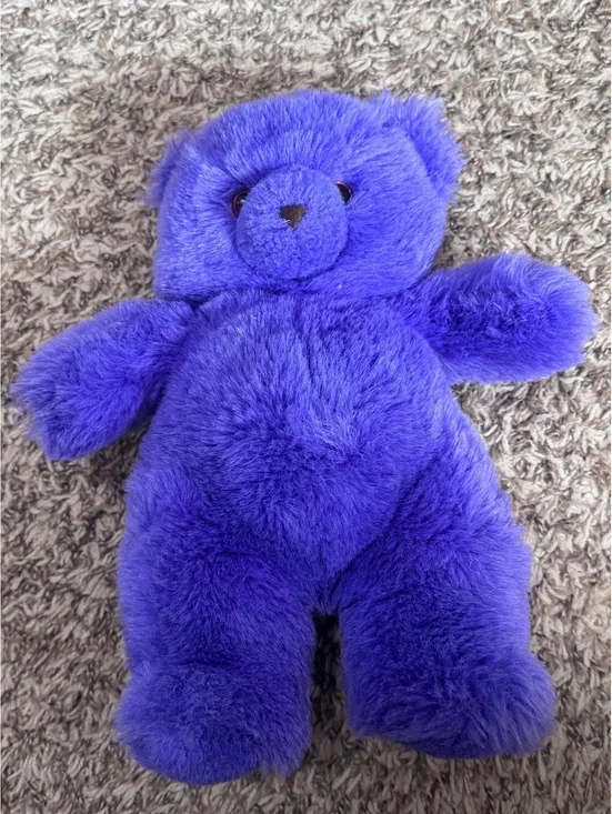 Vintage Applause Purple Teddy Bear Plush 14” Bright Violet Stuffed Animal