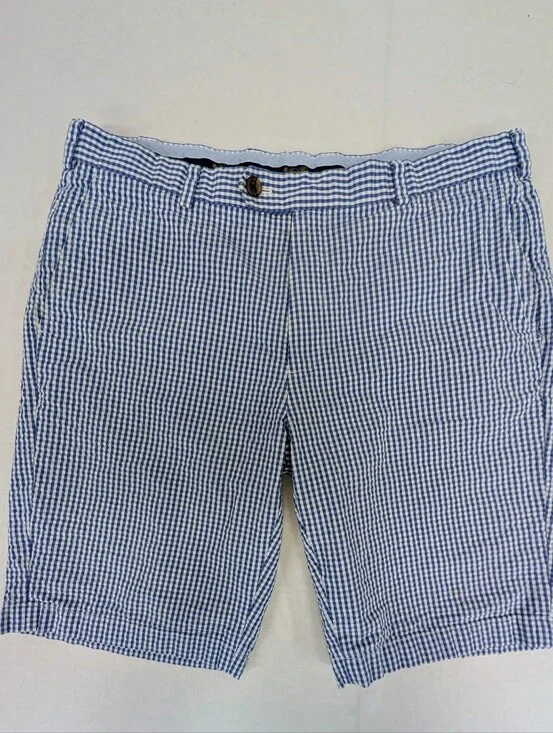 Brooks Brothers Blue Gingham Shorts Size 38