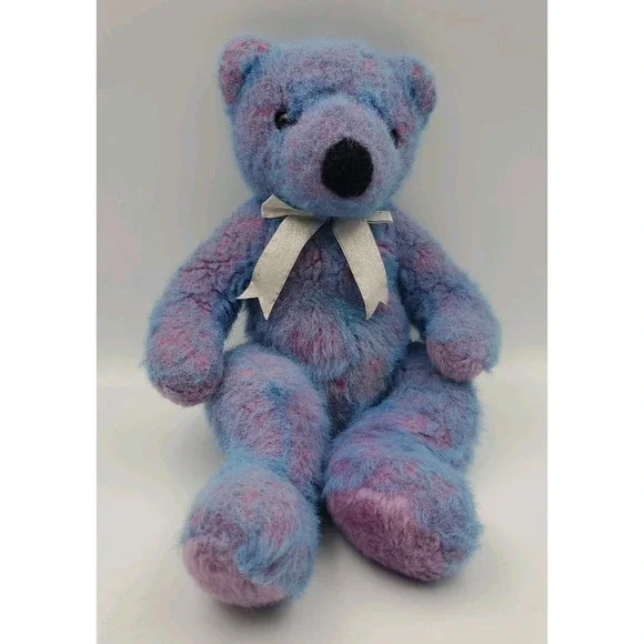 Vintage Retired Ty 1999‎ Purplebeary Stuffed Teddy Bear 14