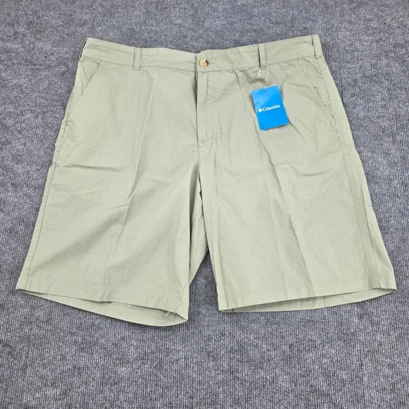 Columbia Mens 40W 10L Regular Fit Cotton Chino Shorts Sage Green AM4471 NWT