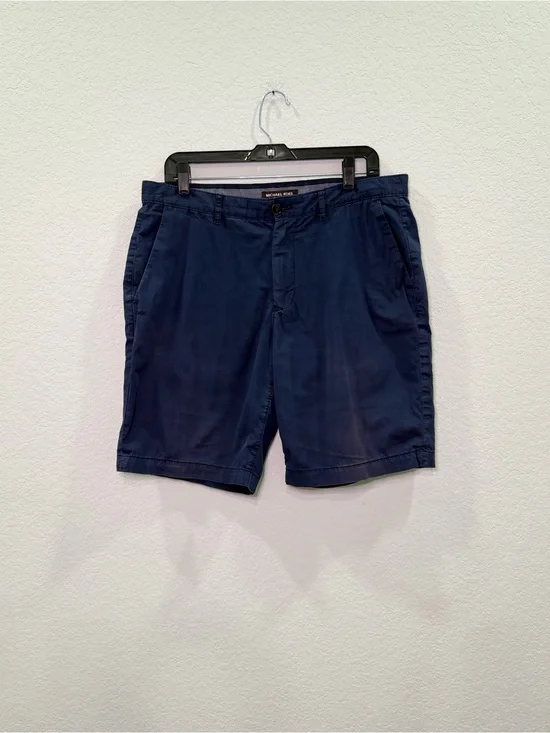 Michael Kors Navy Men's Flat Front Casual Shorts - Size 33