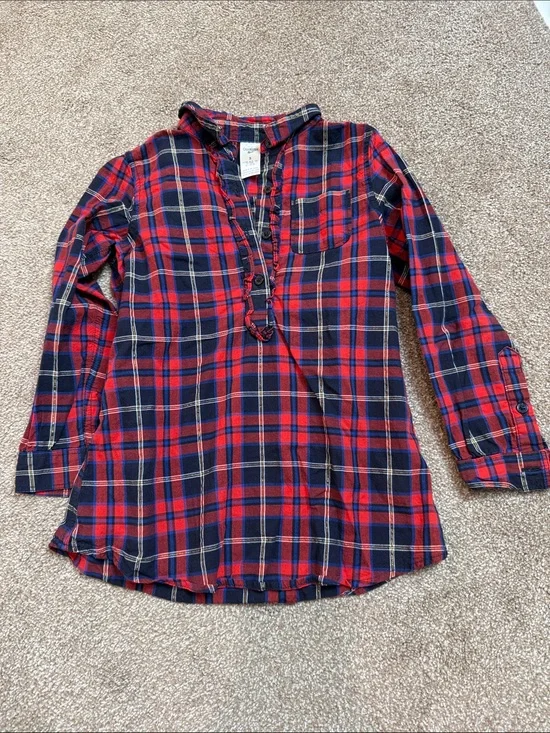 OshKosh B'gosh Red & Navy Plaid Button-Front Tunic