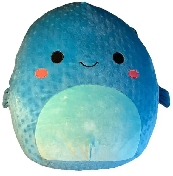 NWT Squishmallows Refalo Cute Blue Pufferfish Puffer Fish Plush Stuffed Toy 16”