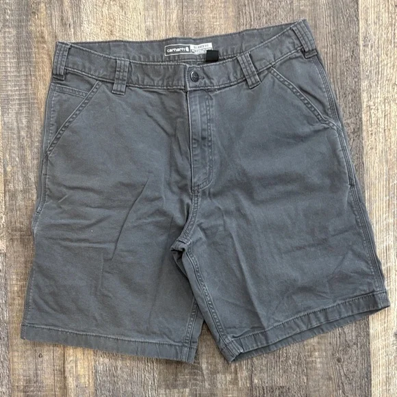 Carhartt Men's Charcoal Flat Front Shorts Size 36