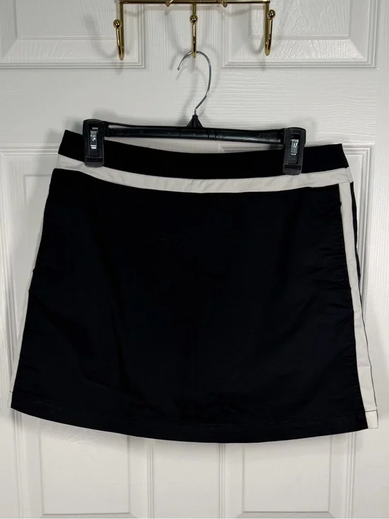Black A-Line Skort with White Trim - Women