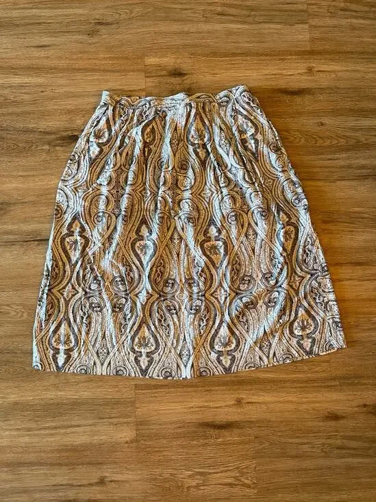 Vintage Koret Paisley Knee Length A-Line Skirt Size 18