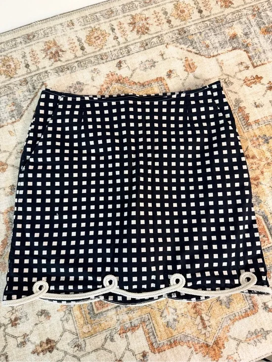 Golftini gingham golf skirt with white trim