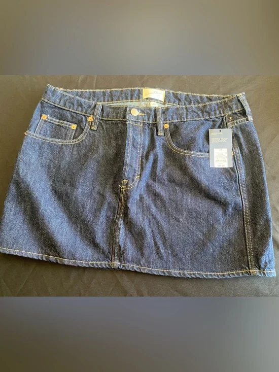 Dark Blue Denim Jean Skirt- Classic Size 14