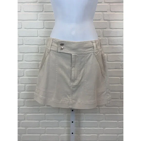 Splendid Cargo Mini Skirt Khaki Snap Front XS
