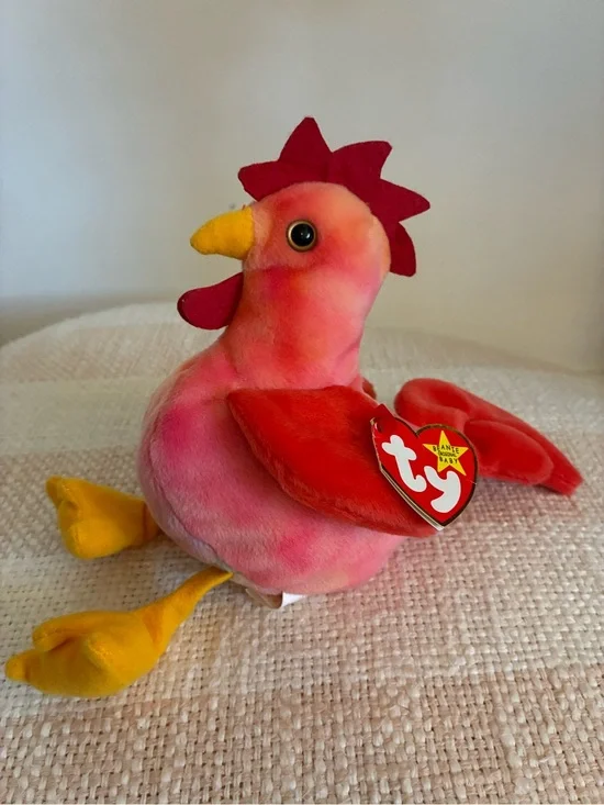 Ty Beanie Babies - “Strut” the Rooster - 90s vintage collectible with tags