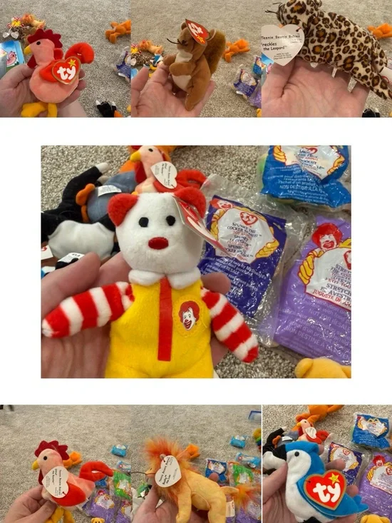 TY Ronald McDonald Beanie Baby Plush - Yellow, Red, White